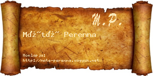 Máté Perenna névjegykártya